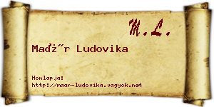 Maár Ludovika névjegykártya